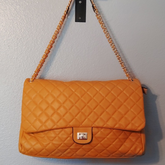 Purse mustard Yellow Quilted Style - Picture 3 of 16
